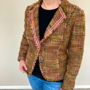 The Limited Tweed Frayed Edge Blazer